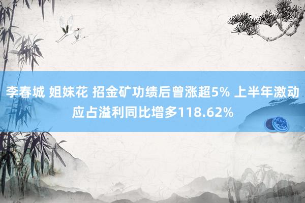 李春城 姐妹花 招金矿功绩后曾涨超5% 上半年激动应占溢利同比增多118.62%